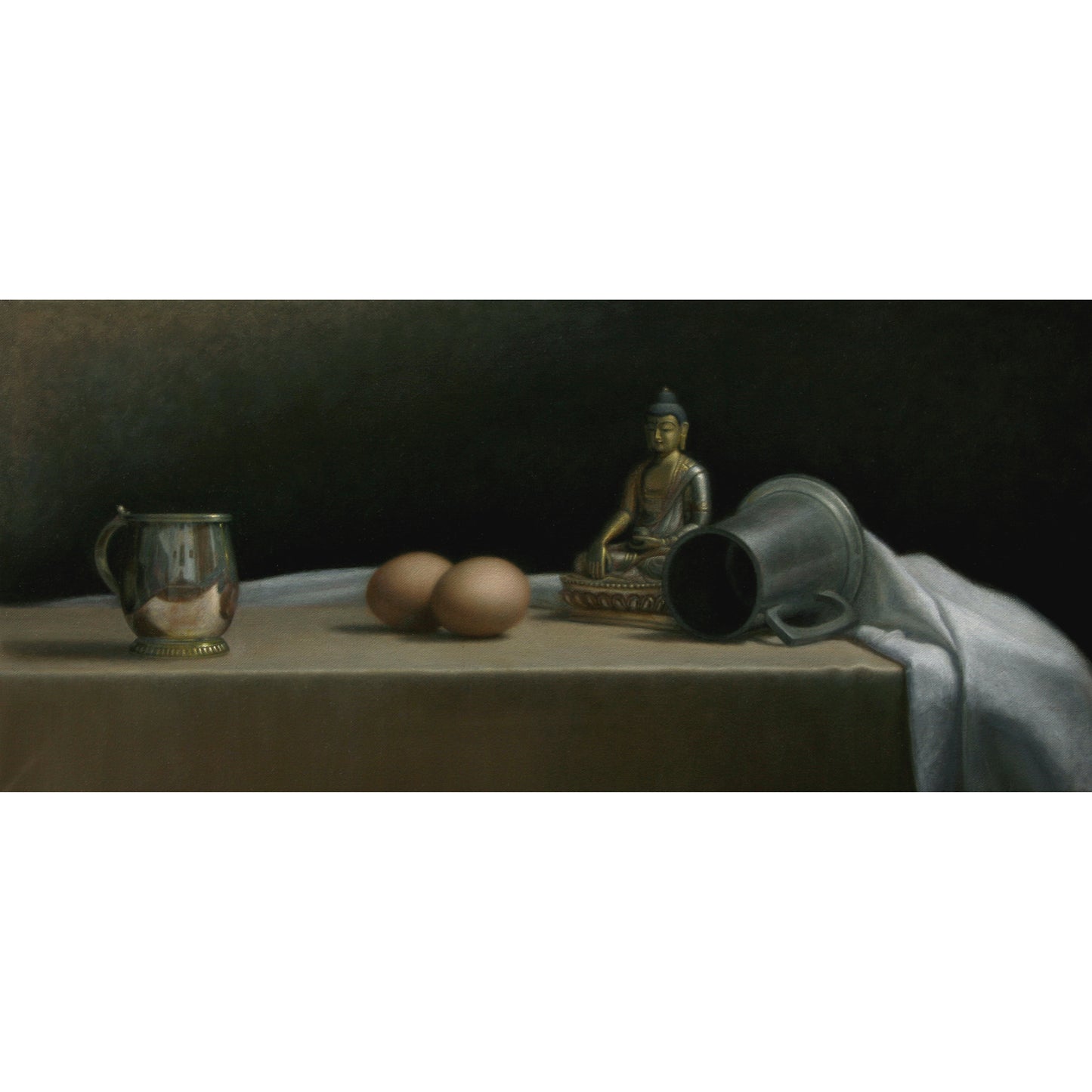 Original Painting: "Still Life with Eggs and Buddha"